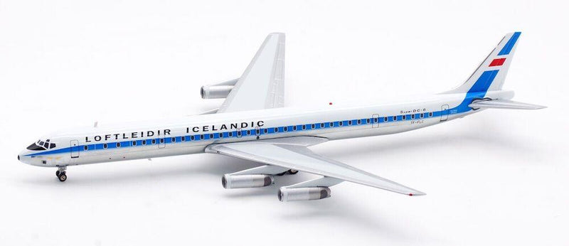 DC-8-63CF Loftleidir TF-FLC Polished With Stand 1:200 Inflight200 IF863LL0923P