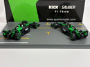Formula 1 Stake Kick Team Set of 2 Cars Bottas and Guanyu C44 2024 1:64 Scale Spark Y417