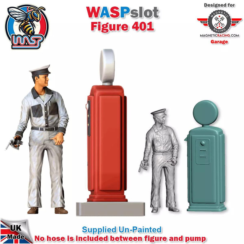 Trackside Unpainted Figures Gas Pumps and Figures x 2 Scenery Set 134 1:32 Wasp