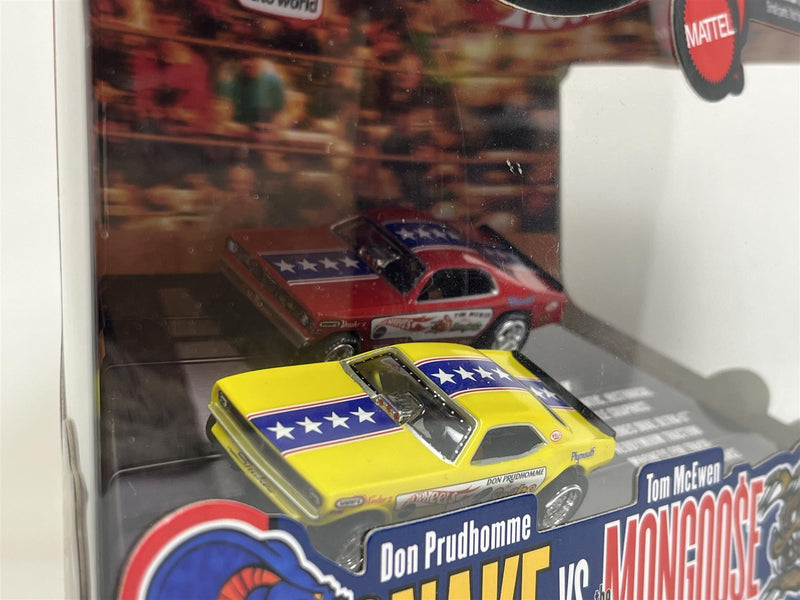 Hot Wheels Plymouth Cuda and Duster Snake v Mongoose HO Slot Car Auto World SC2PK001