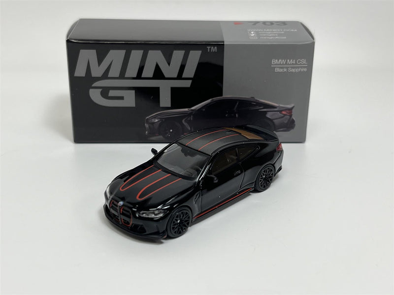 BMW M4 CSL Black Sapphire LHD 1:64 Mini GT MGT00703L