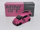 Abarth 595 LB Works Abas Works Pink RHD 1:64 Mini GT MGT00851R