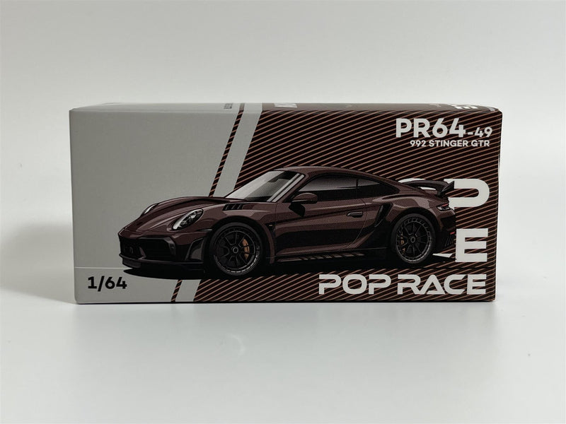 Porsche 992 Stinger GTR Carbon Edition Brown 1:64 Scale Pop Race PR640049