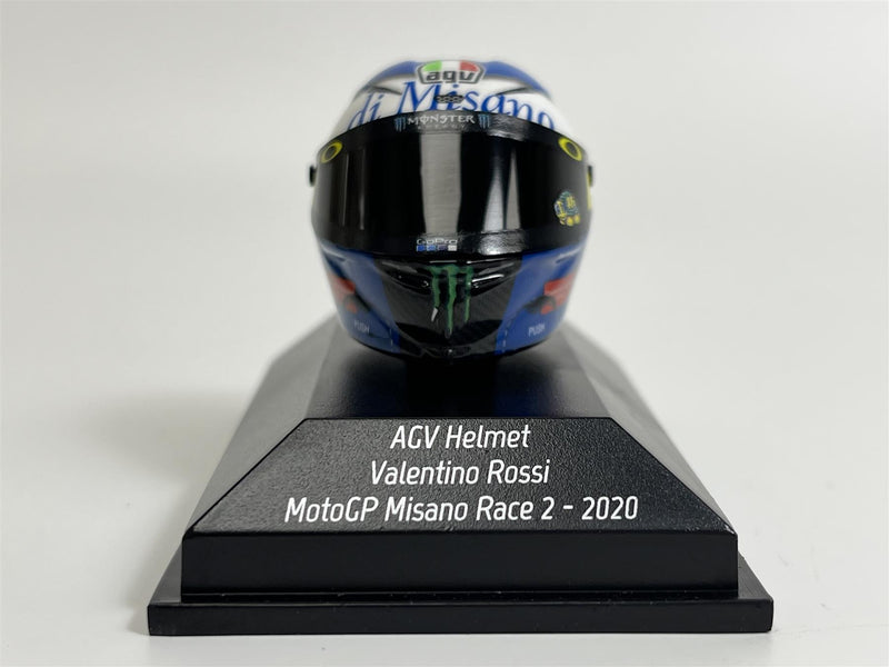 Valentino Rossi AGV Helmet MotoGP Misano Race 2 2020 1:8 Scale Minichamps 399200086