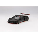 a black toy car with red stripes