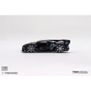 a black toy car with blue accents