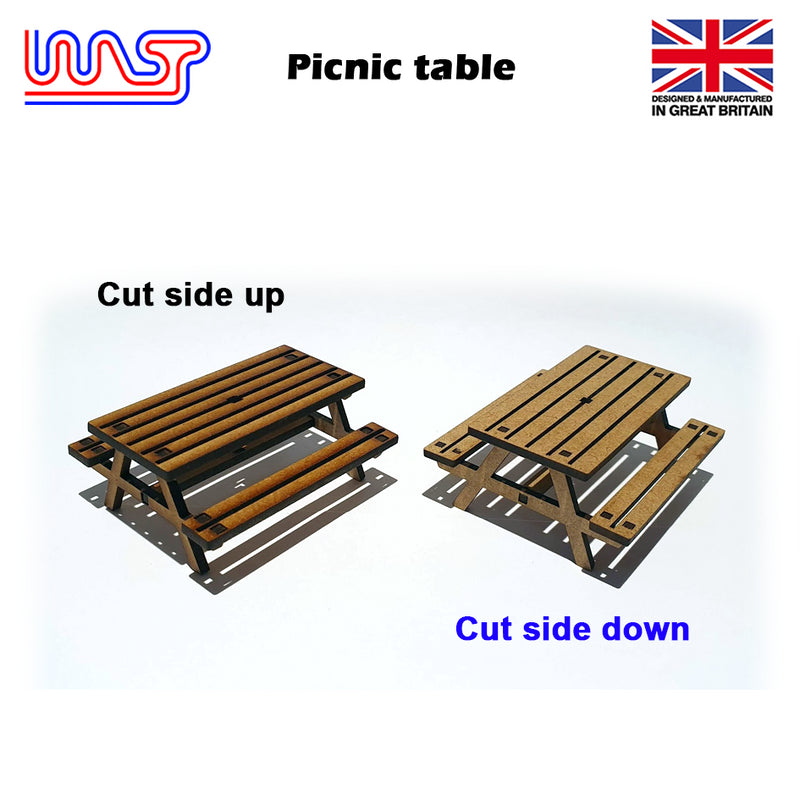 Slot Car Scenery Track Side Picnic Table 3 pack 1:32 Scale Wasp