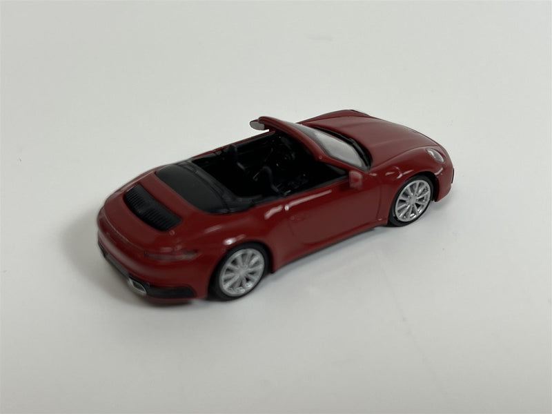 Porsche 911 Carrera 4S Cabriolet 2019 Red 1:87 Scale Minichamps 870068332