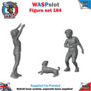 Trackside Unpainted Figures Scenery Display 2 x Children Playing with Dog Set 184 New 1:32 Scale Wasp