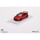 a red car on a white surface