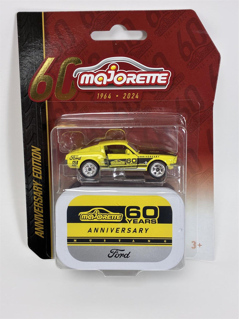 Ford Mustang Yellow 1:64 Scale Majorette 60 Years Anniversary Edition 212054102