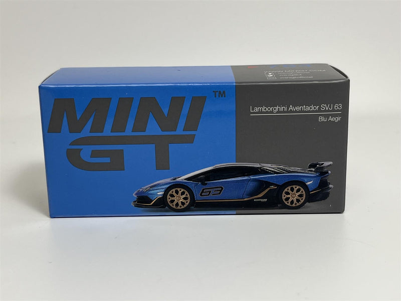 Lamborghini Aventador SVJ 63 Blu Aegir LHD 1:64 Scale Mini GT MGT00784L