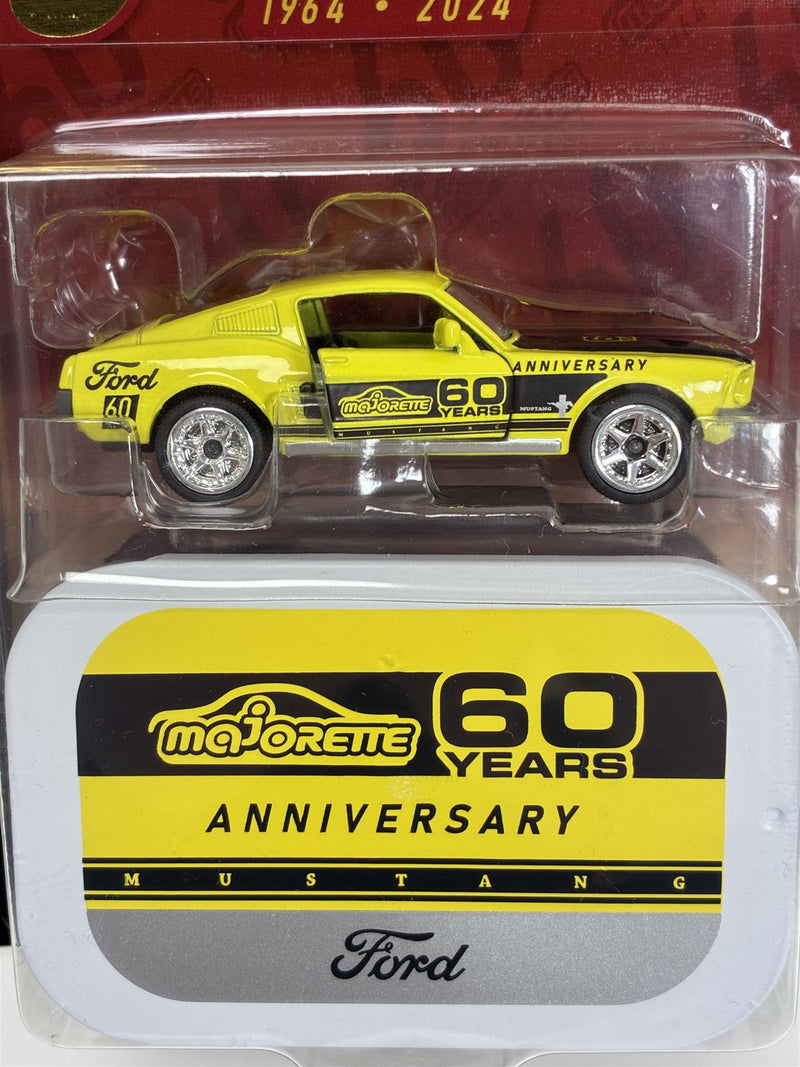 Ford Mustang Yellow 1:64 Scale Majorette 60 Years Anniversary Edition 212054102
