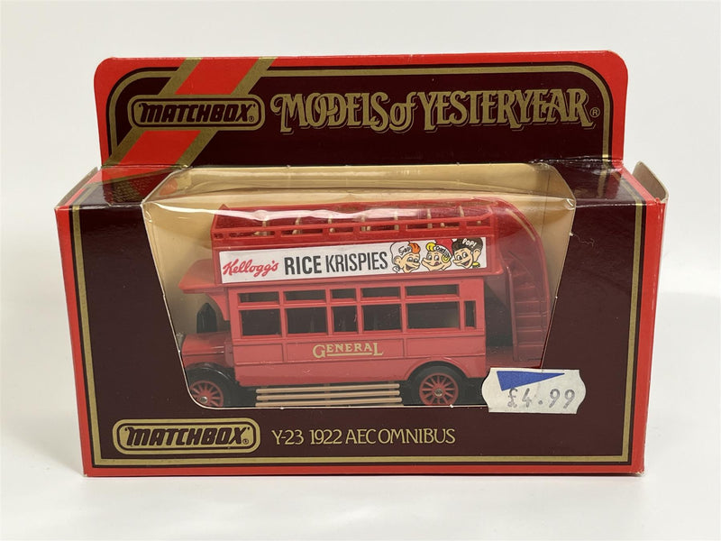 Aecomnibus 1922 Rice Krispies 1:72 Scale Models of Yesteryear Matchbox Y23D S3