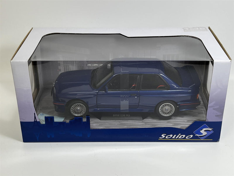 BMW E30 M3 Mauritius Blue 1990 1:18 Scale Solido 1801509