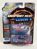 1990 Nissan 240SX Custom Bright Cyan with Magenta Flames 1:64 Johnny Lightning JLSF024A