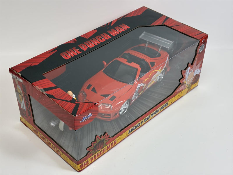 One Punch Man Saitama Figure and 1995 Toyota Supra 1:24 Jada 35347