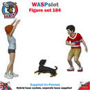 Trackside Unpainted Figures Scenery Display 2 x Children Playing with Dog Set 184 New 1:32 Scale Wasp