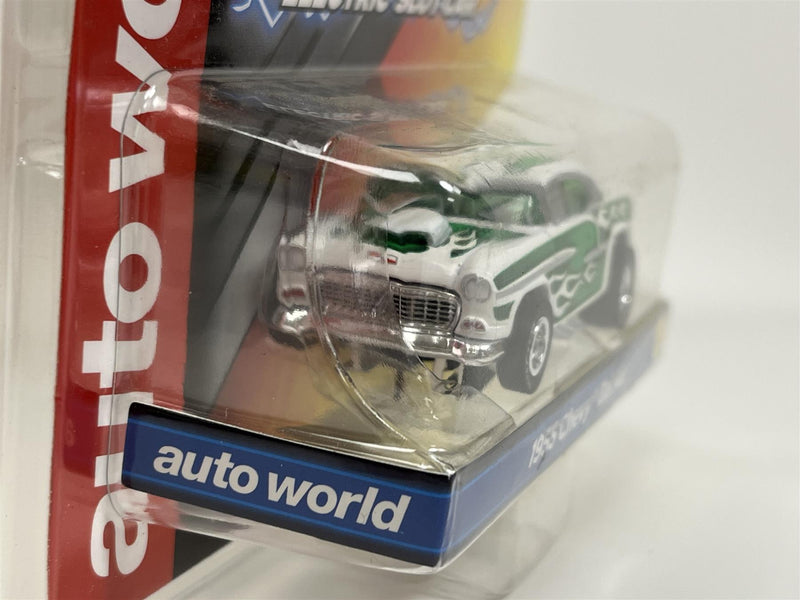 1955 Chevy Bel Air White Green HO Scale Slot Car X Traction Auto World SC373-4