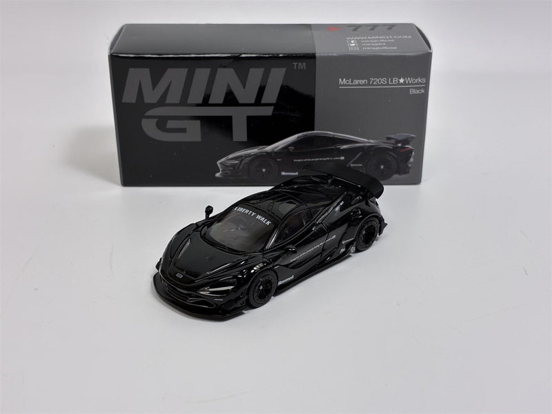 McLaren 720S LB Works Black RHD 1:64 Scale Mini GT MGT00777R