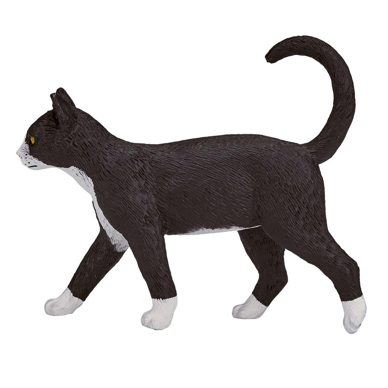 Cat Pet Toy Black White Toy Figure 7 cm Length Approx Mojo Fun 387200