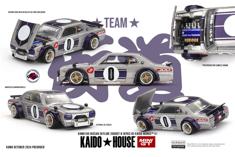 Nissan Skyline 2000GT-R KPGC10 Kaido Works V1 1:64 Mini GT KHMG165