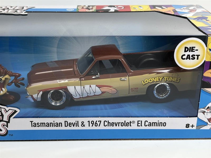 Looney Tunes Tasmanian Devil Figure and 1967 Chevrolet El Camino 1:24 Jada 253255072