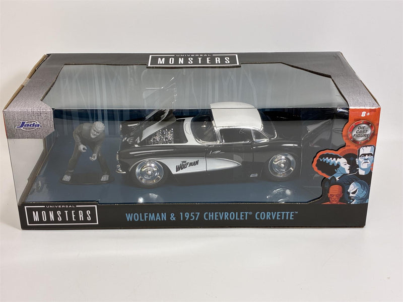 The Wolfman Figure and 1957 Chevrolet Corvette 1:24 Jada 32195