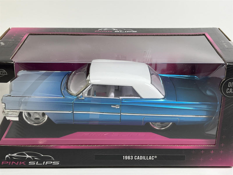 1963 Cadillac Blue 1:24 Scale Pink Slips Jada 253293009