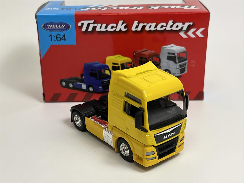 Man TGX XXL Yellow 1:64 Scale Welly Truck Tractor 68010S – Mcslots