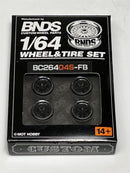 BNDS Custom Wheel Parts Wheel and Tyre Set Flat Black 1:64 MOT Hobby BC26404SFB
