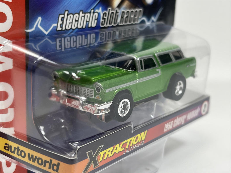 1956 Chevy Nomad Green X Traction Flame Throwers HO Scale Auto World SC366-2