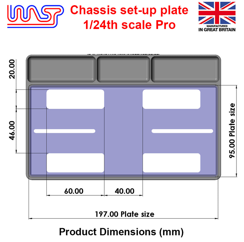 slot car chassis pro set up plate 1:24 scale new wasp