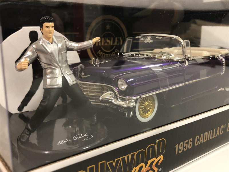 elvis presley figure and 1956 cadillac eldorado 1:24 scale jada 30985