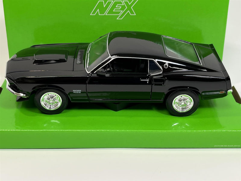 1969 Ford Mustang BOSS 429 Black 1:24 Scale Welly 24067B