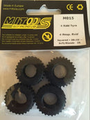 mitoos m015 raid tyres x 4 squared  25 shore  28 x 10mm new