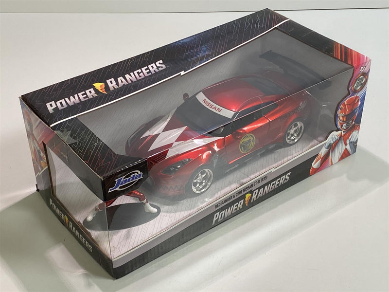 power rangers red ranger and 2009 nissan gt-r r35  1:24 jada 31908