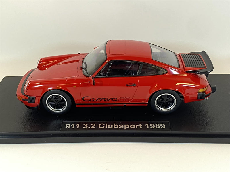 1989 porsche 911 carrera 3.2 clubsport red black 1:18 scale kk scale 180872