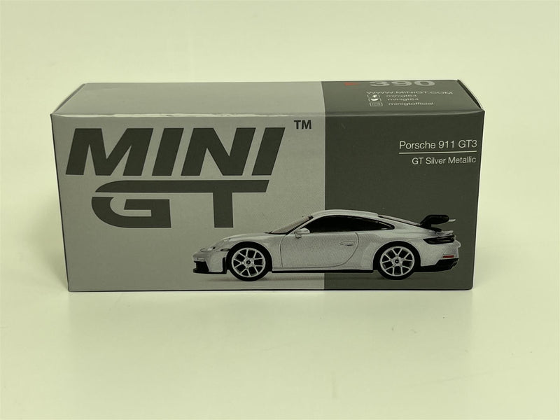 Porsche 911 GT3 GT Silver Metallic RHD 1:64 Scale Mini GT MGT00390R