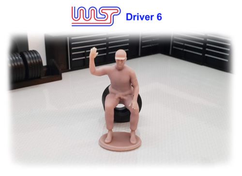 racing driver unpainted figure grid track side scenery pit lane d6