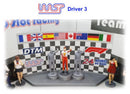 racing driver unpainted figure grid track side scenery pit lane d3