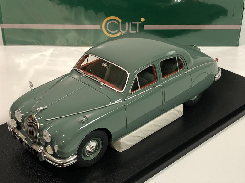 jaguar 2.4 litre mki 1955 green cult scale models 1:18 scale cml047-1