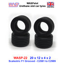 urethane slot car tyres x 4 wasp no 22 scalextric grooved f1 c2581-c2989 1:32 scale