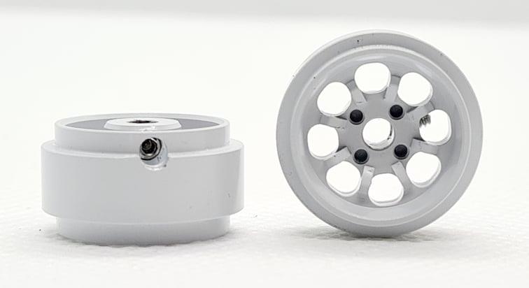 staffs slot cars minilite style white alloy wheels 15.8 x 8.5mm x 2 staffs 98