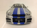 fast and furious brians nissan skyline gt-r r34 jada 97158 scale 1:24