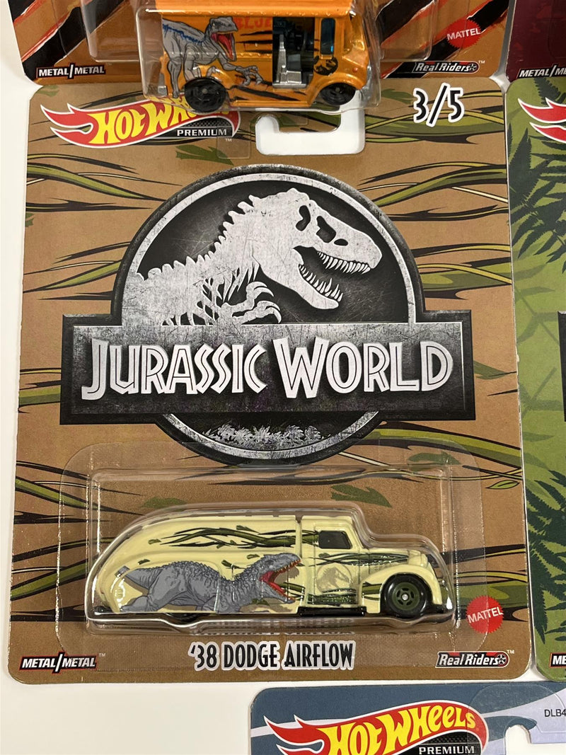 jurassic world 5 car set hot wheels real riders dlb45 979q