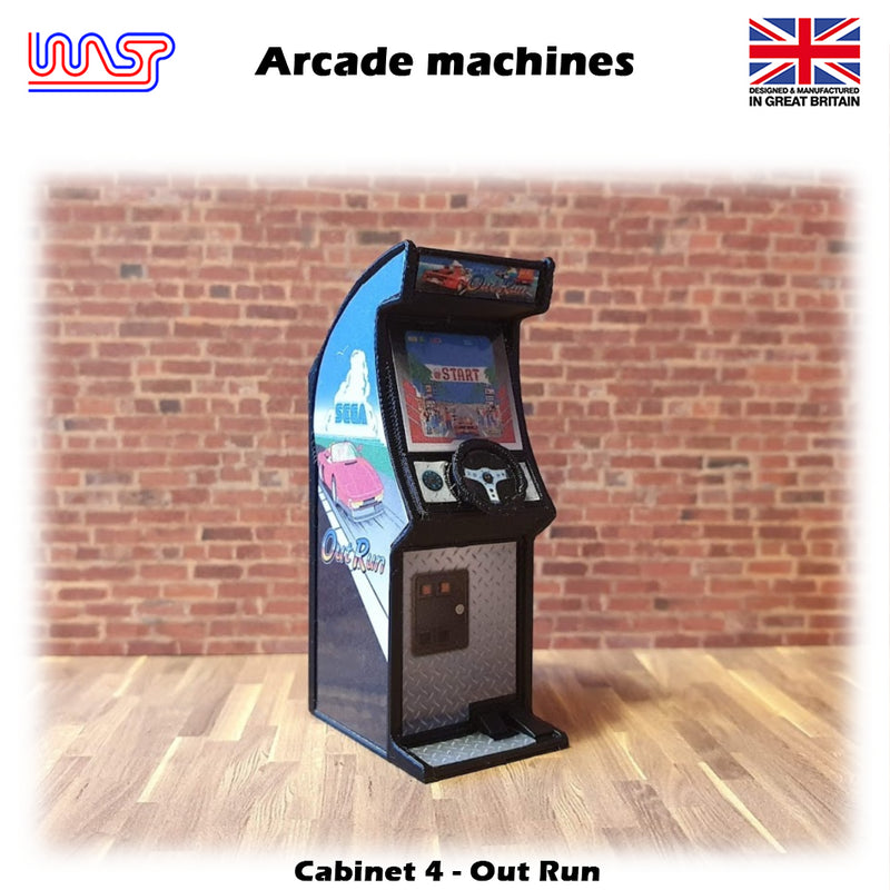arcade machine out run 1:32 track side scenery pub bar game retro wasp