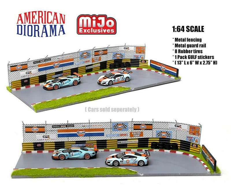 race track diorama 1:64 scale includes gulf decals mijo exclusives american diorama