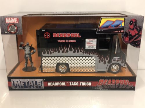 deadpool taco truck with deadpool figure 1:24 scale new jada 30540