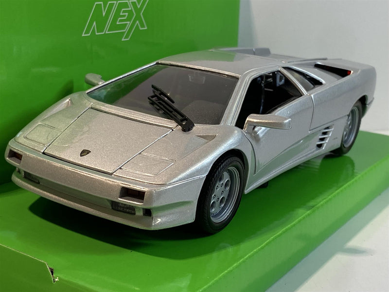 lamborghini diablo silver 1:24 scale welly 29374s